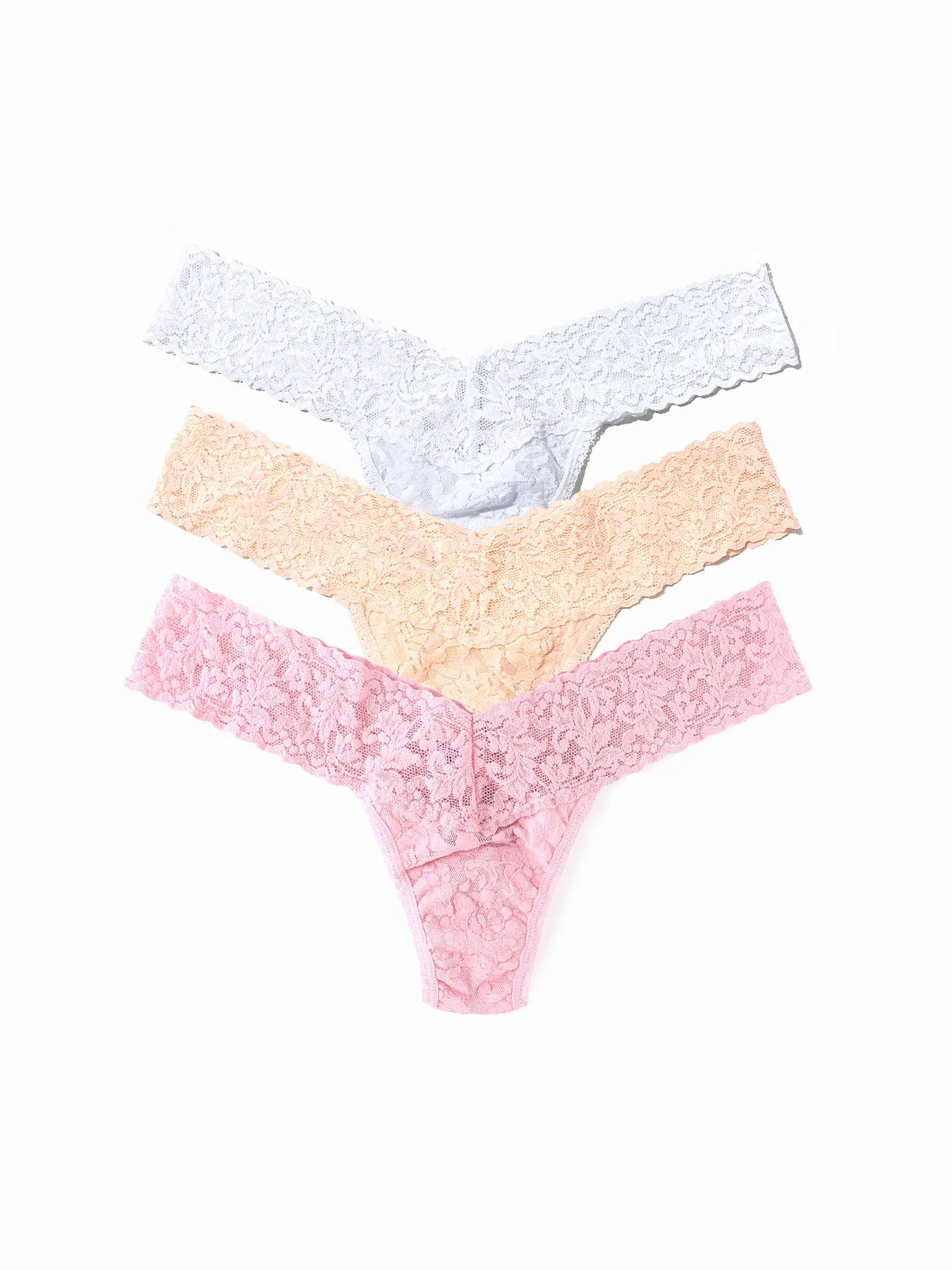 3 Pack Signature Lace® Low Rise Thongs In Printed Box Sunrise Neutrals - Image 2
