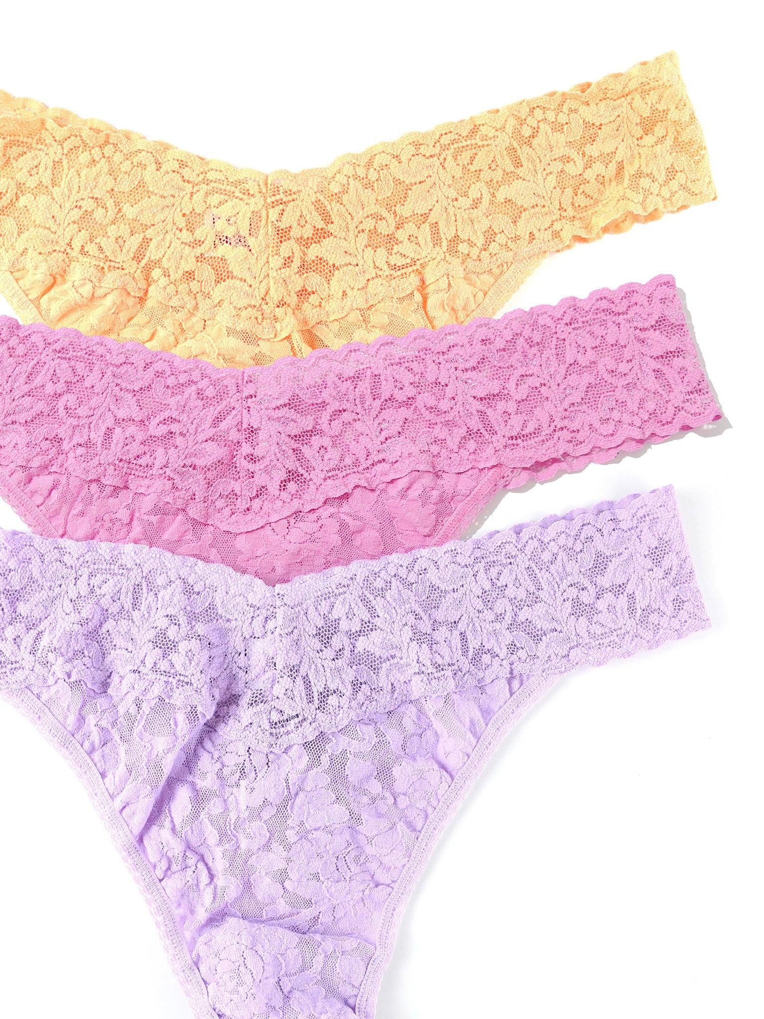 3 Pack Signature Lace® Original Rise Thongs In Pink Printed Box Sale - Image 2