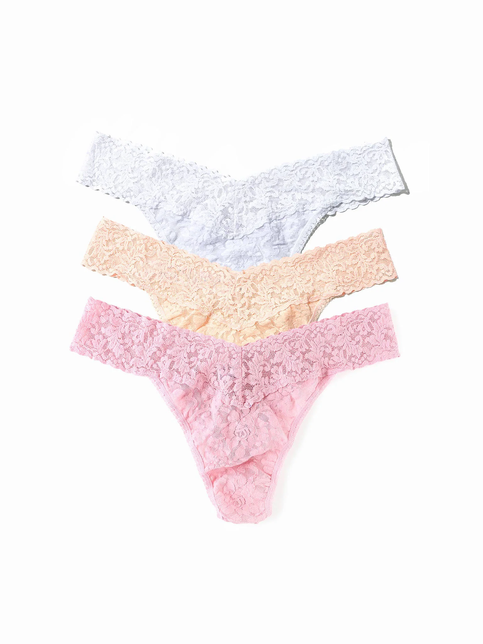 3 Pack Signature Lace® Original Rise Thongs In Printed Box Sunrise Neutrals - Image 2