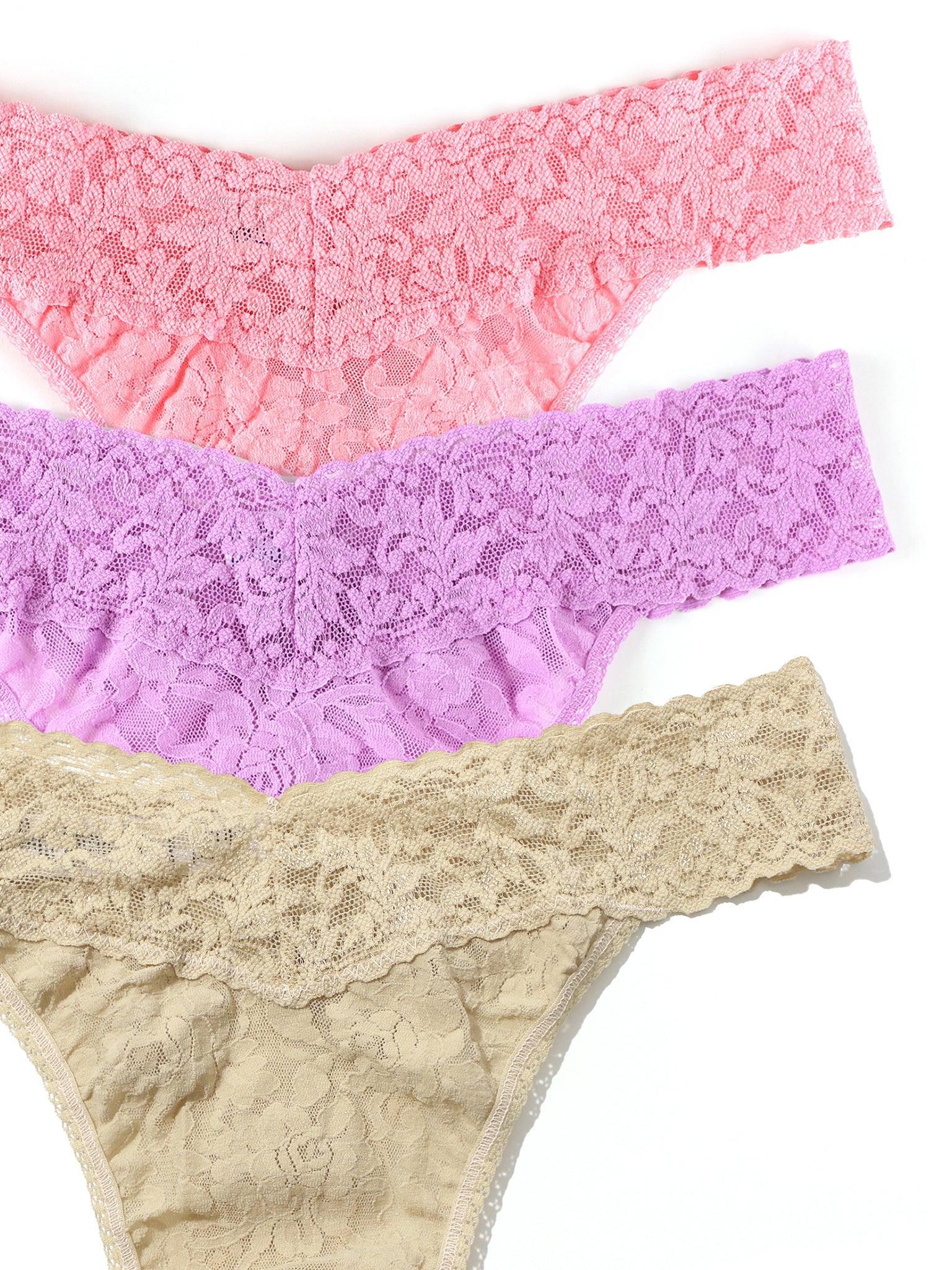 3 Pack Signature Lace® Original Rise Thongs In Printed Box Pink Lady Sale - Image 2