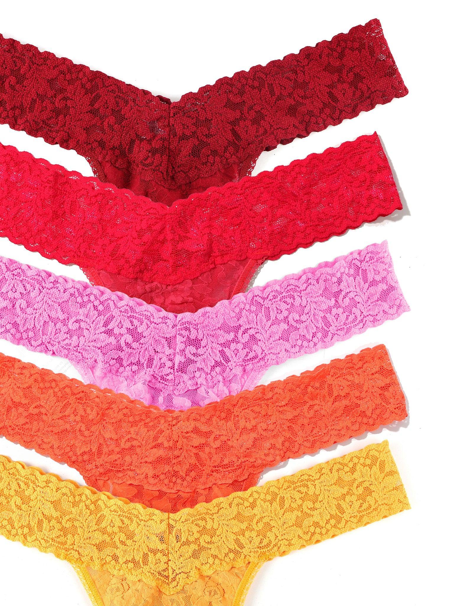 5 Pack Signature Lace® Low Rise Thongs In Sea Finds Box Sale - Image 2