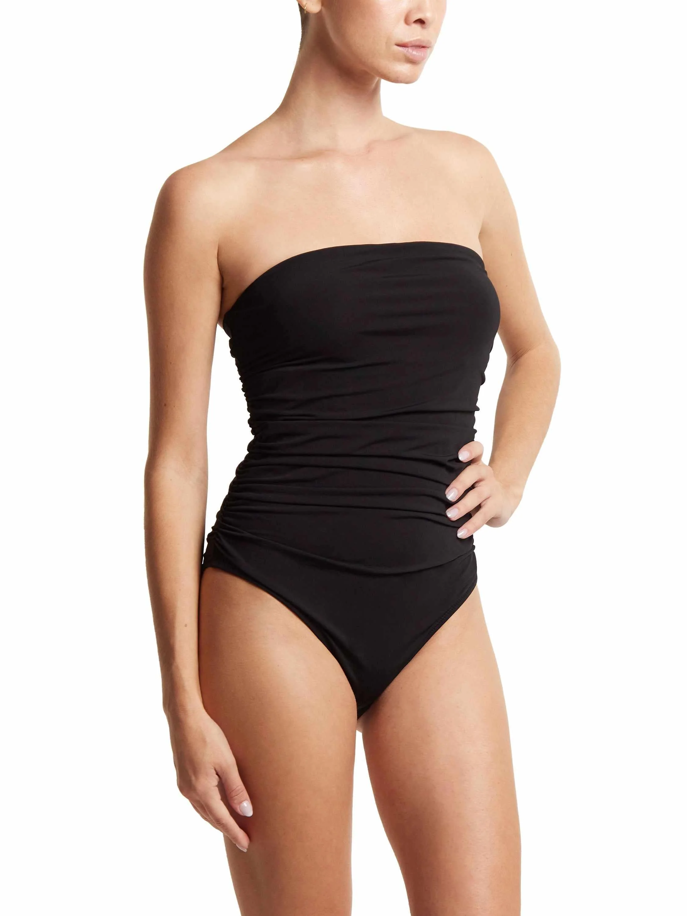 Bandeau One Piece Swimsuit Black - Image 3