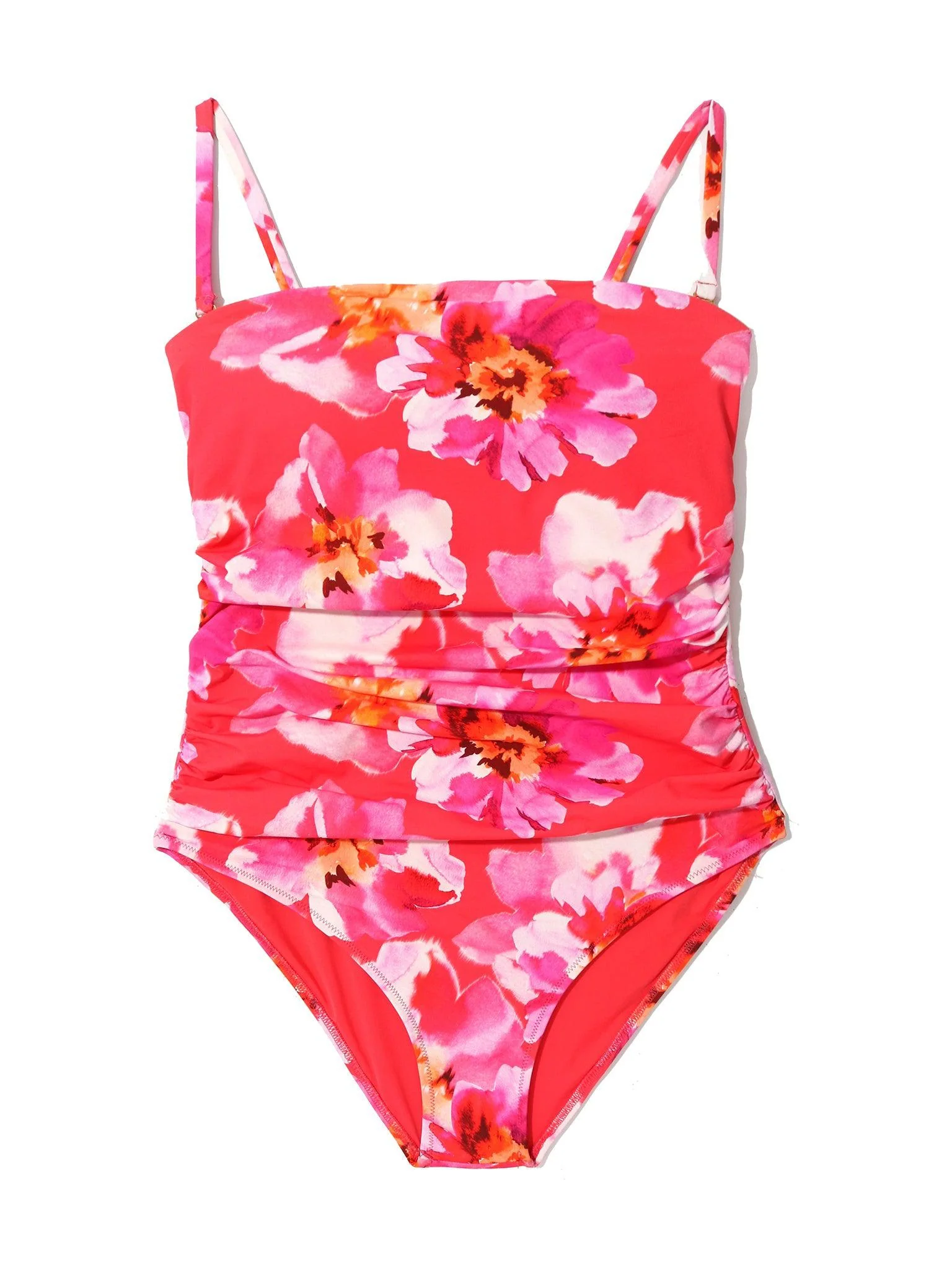 Bandeau One Piece Swimsuit Out Of Office Pink Sale - Image 3