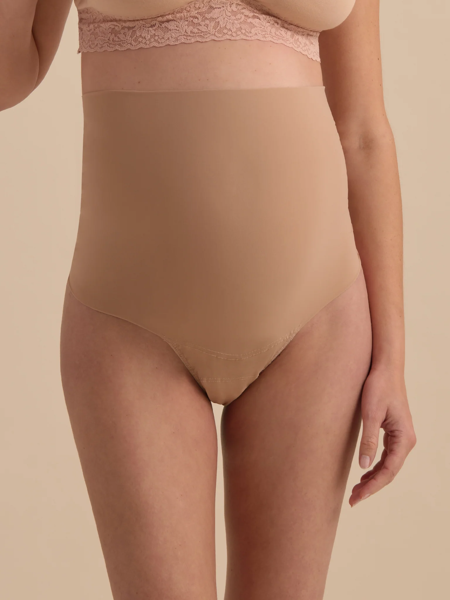 BreatheSoft™ Maternity Over The Bump Thong Taupe Sale - Image 3