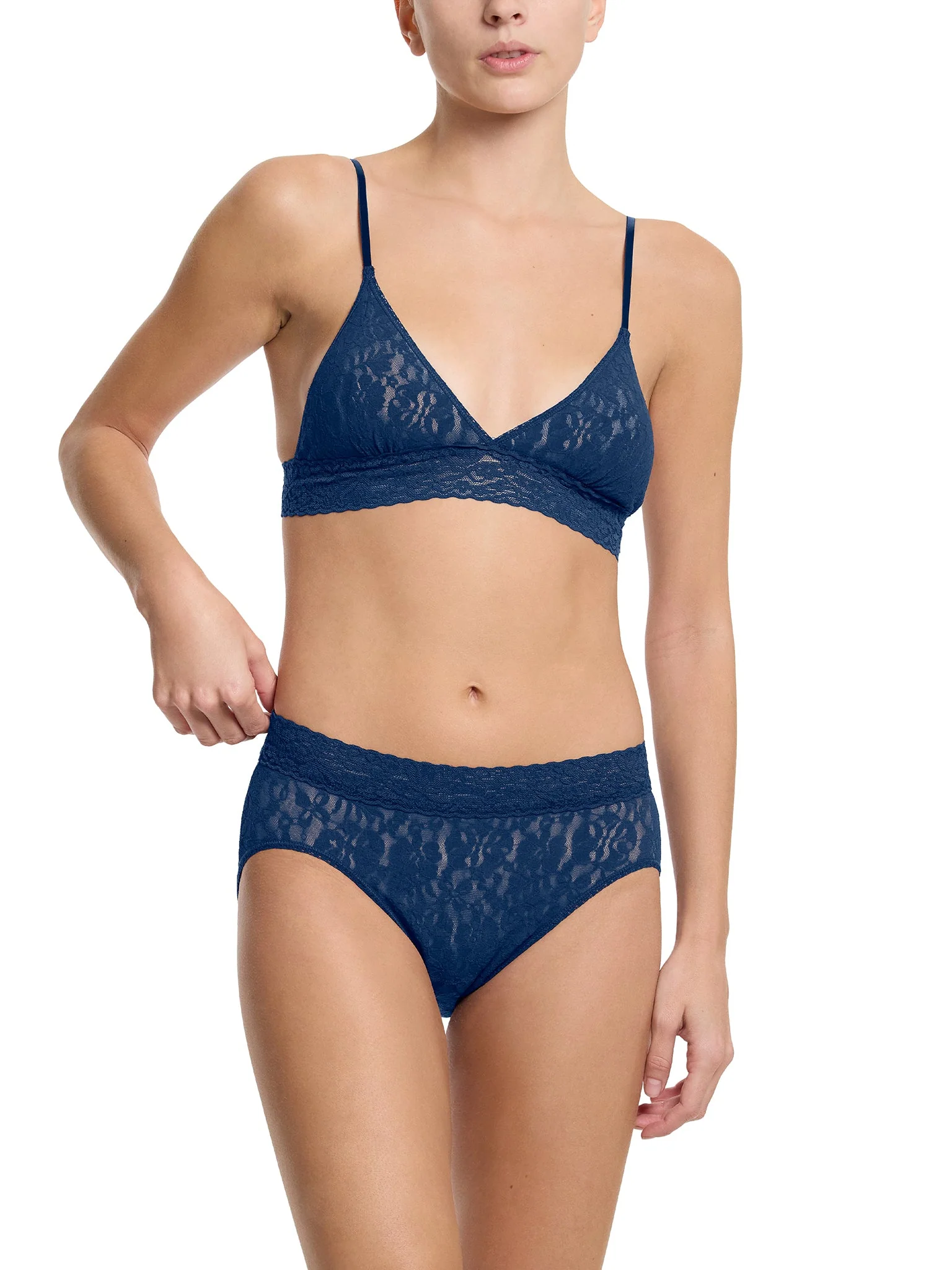 Flora Lace French Brief Night Owl Blue Sale - Image 3