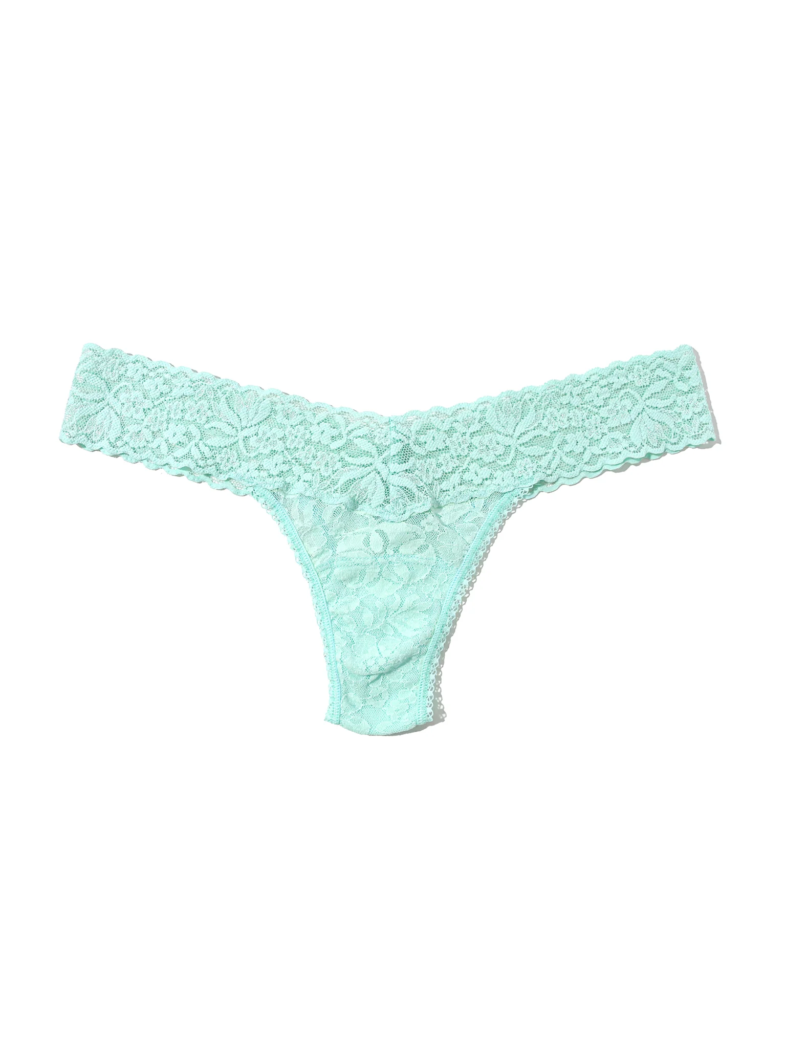 Flora Lace Low Rise Thong Mint Tea Green - Image 3