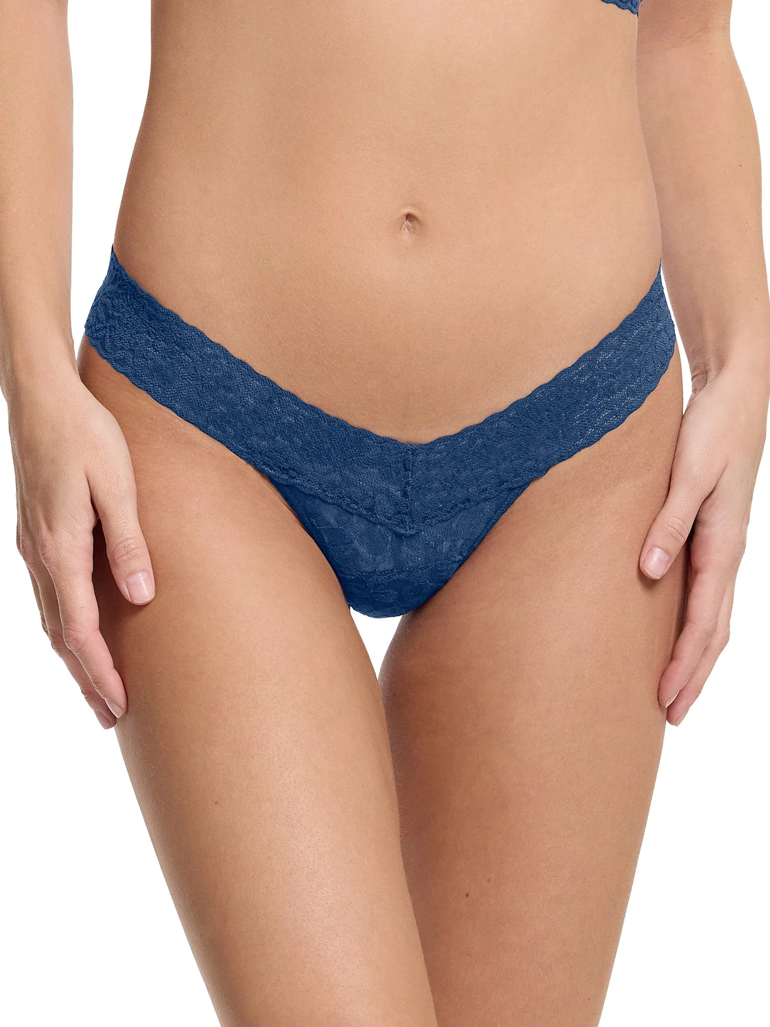 Flora Lace Low Rise Thong Night Owl Blue Sale