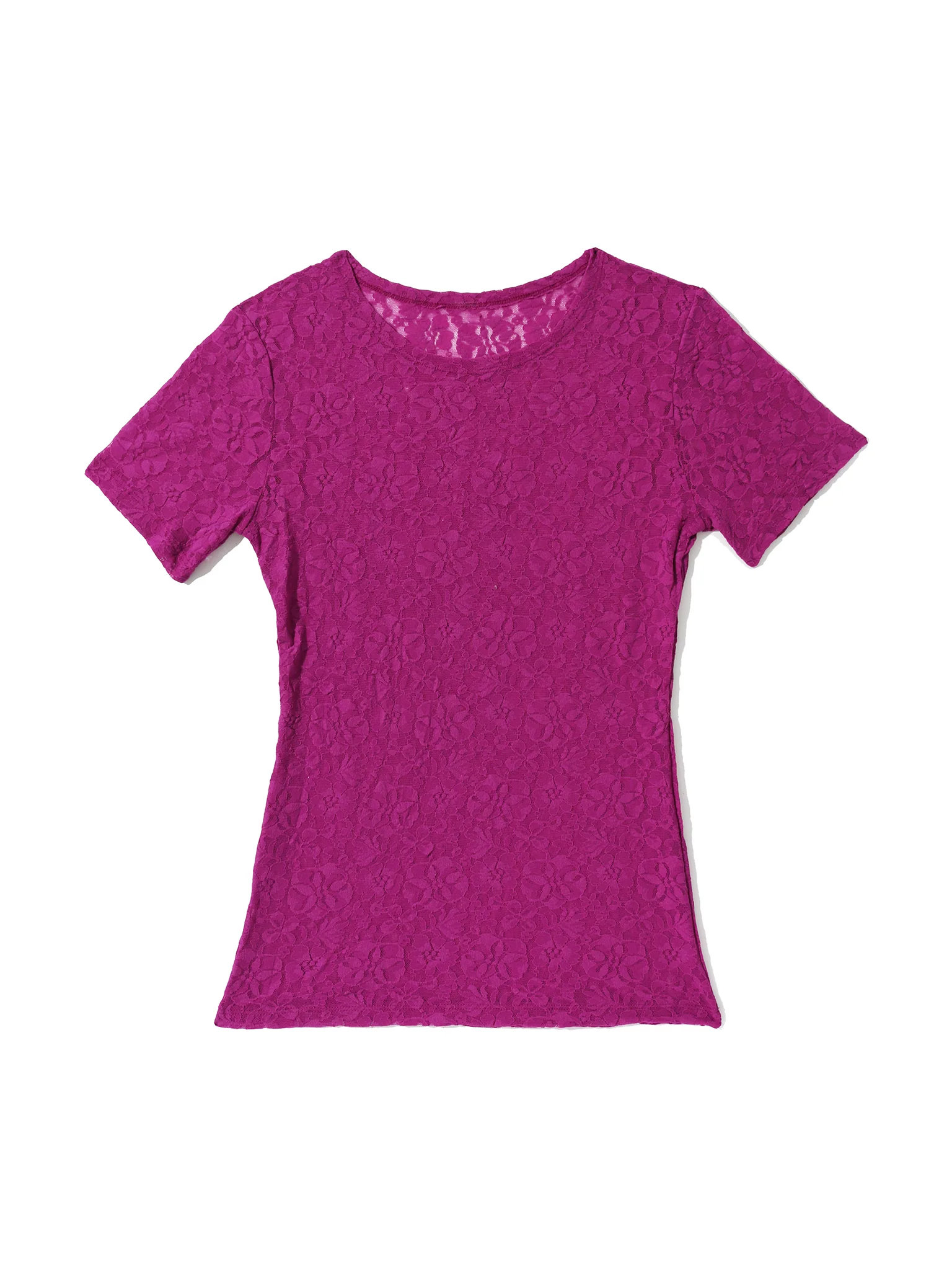 Flora Lace Short Sleeve Top Picking Plums Pink Sale - Image 3
