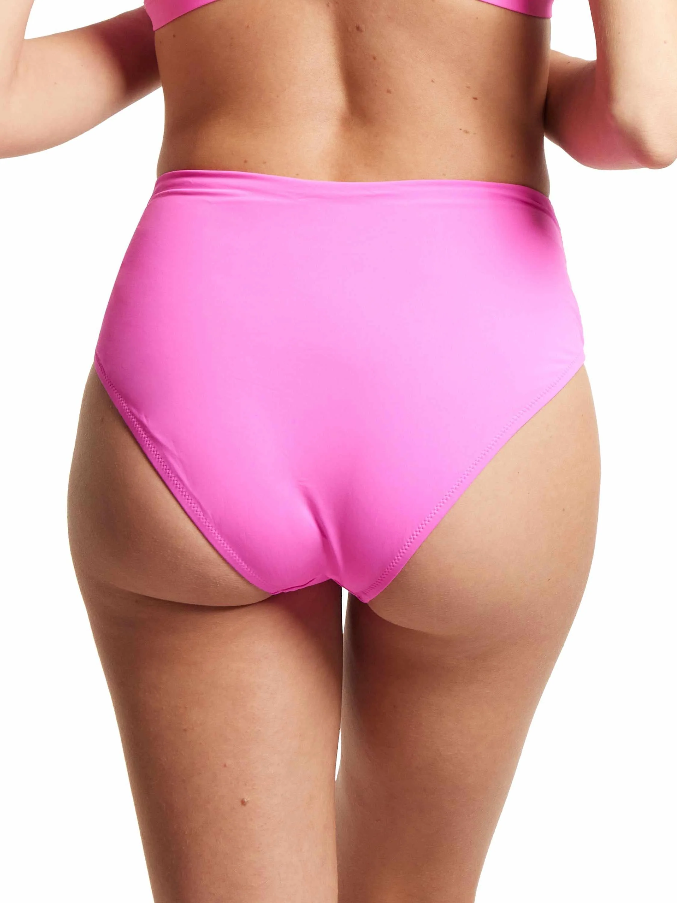 High Rise Cheeky Swimsuit Bottom Unapologetic Pink Sale - Image 3