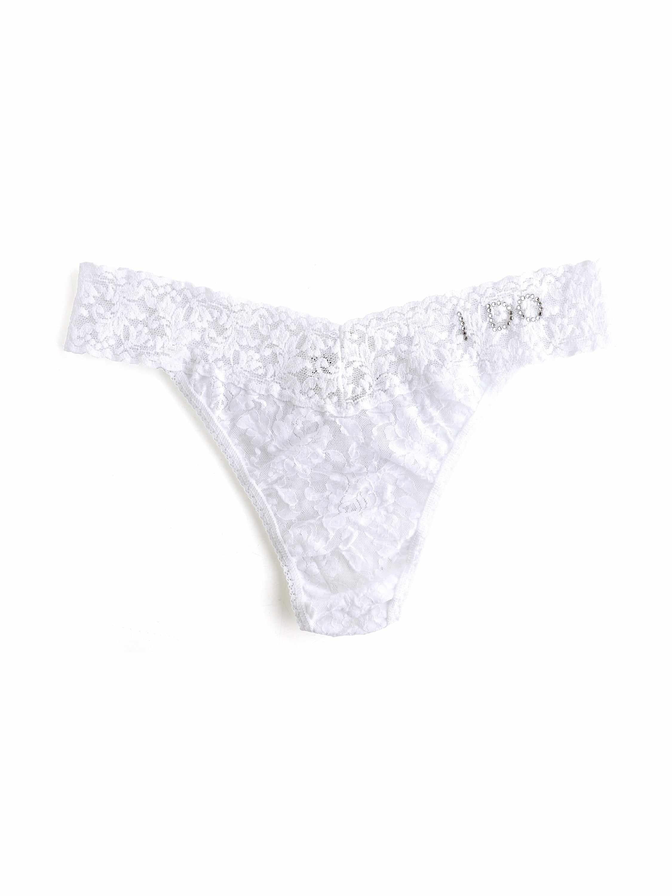 I Do Crystal Signature Lace® Original Rise Thong White