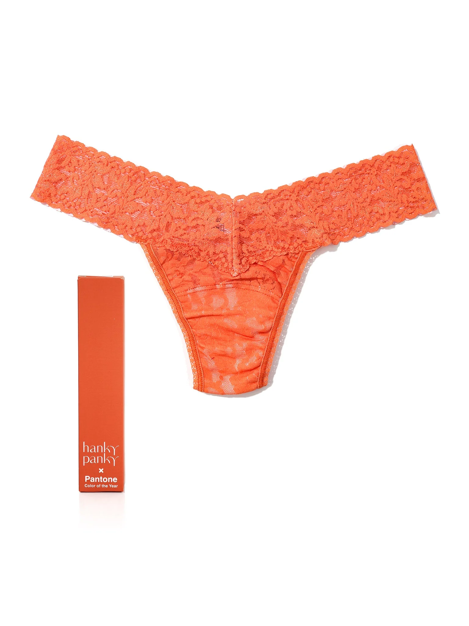 Signature Lace® Low Rise Thong | PANTONE 17-1456 Tigerlily Sale - Image 2