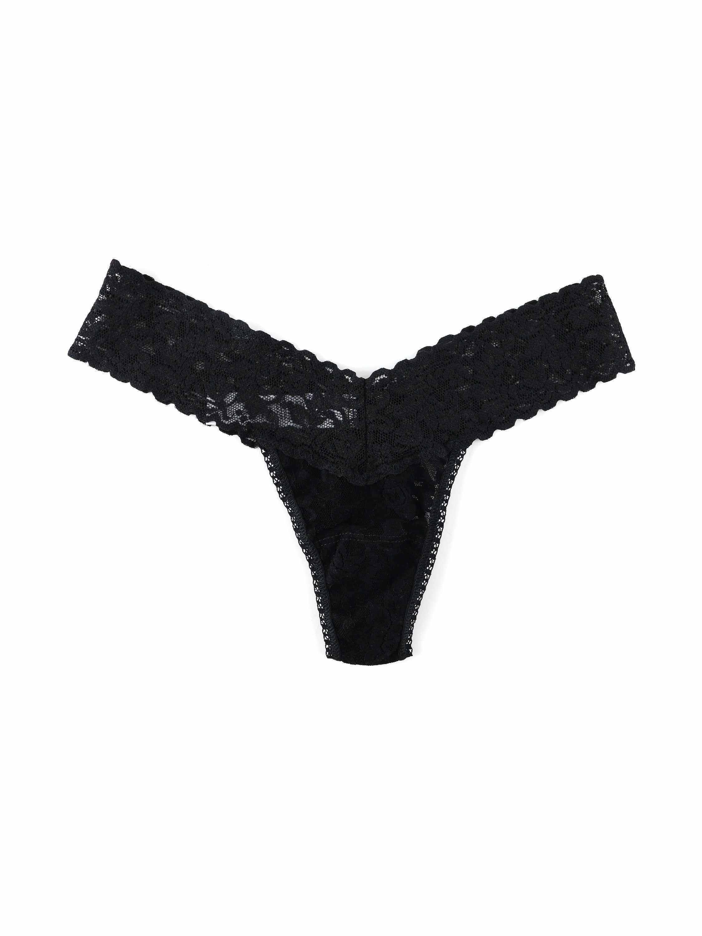 Petite Size Signature Lace® Low Rise Thong Black - Image 2