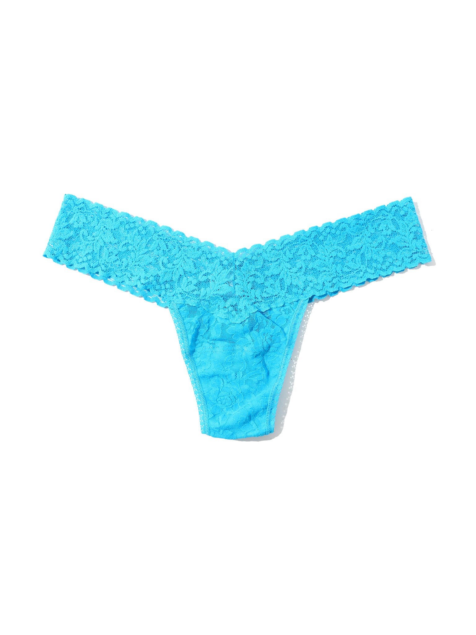 Petite Size Signature Lace® Low Rise Thong Mediterranean Sea Blue Sale - Image 4