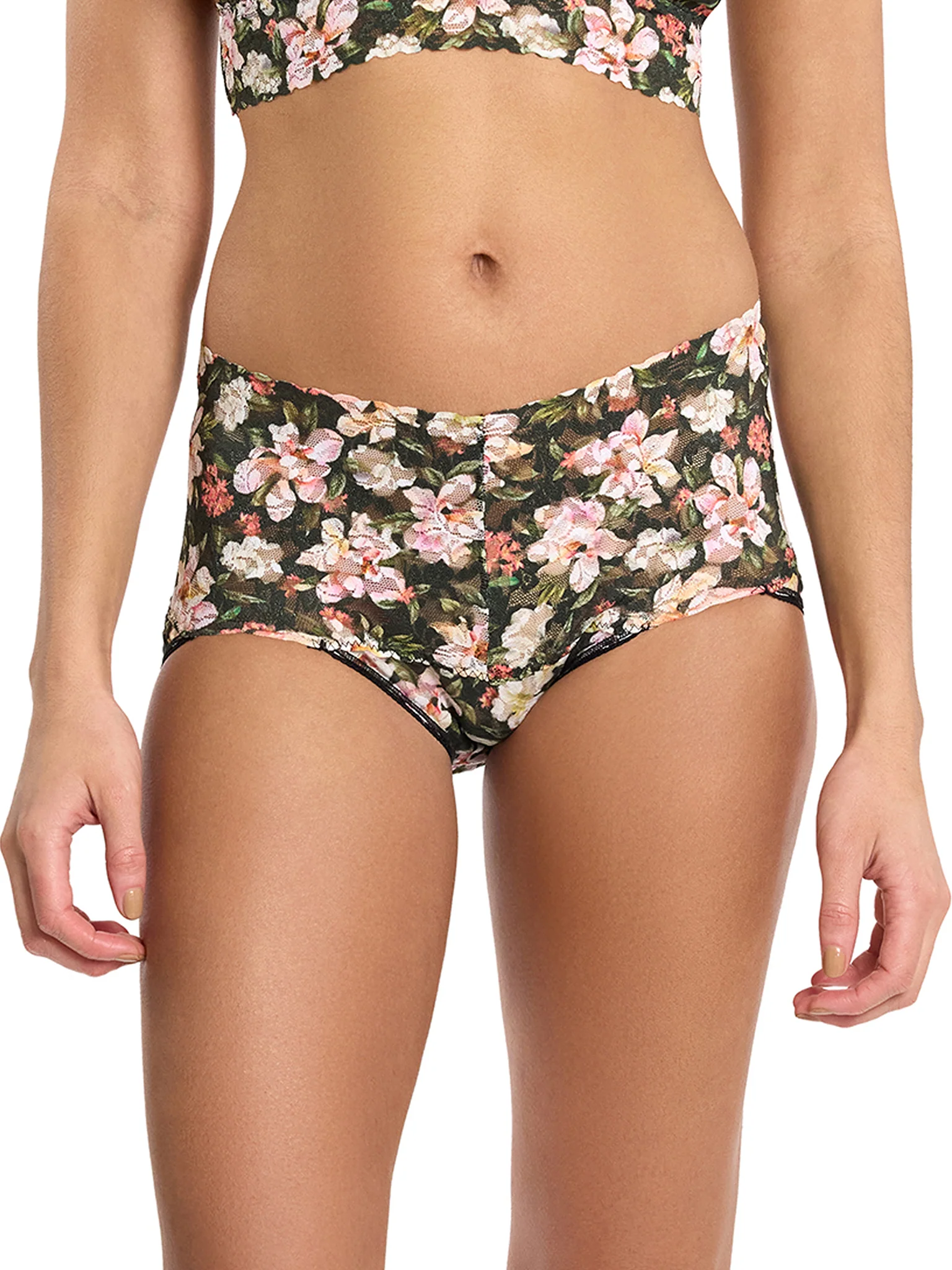 Printed Retro Lace V-Kini Dark Room Blooms Sale