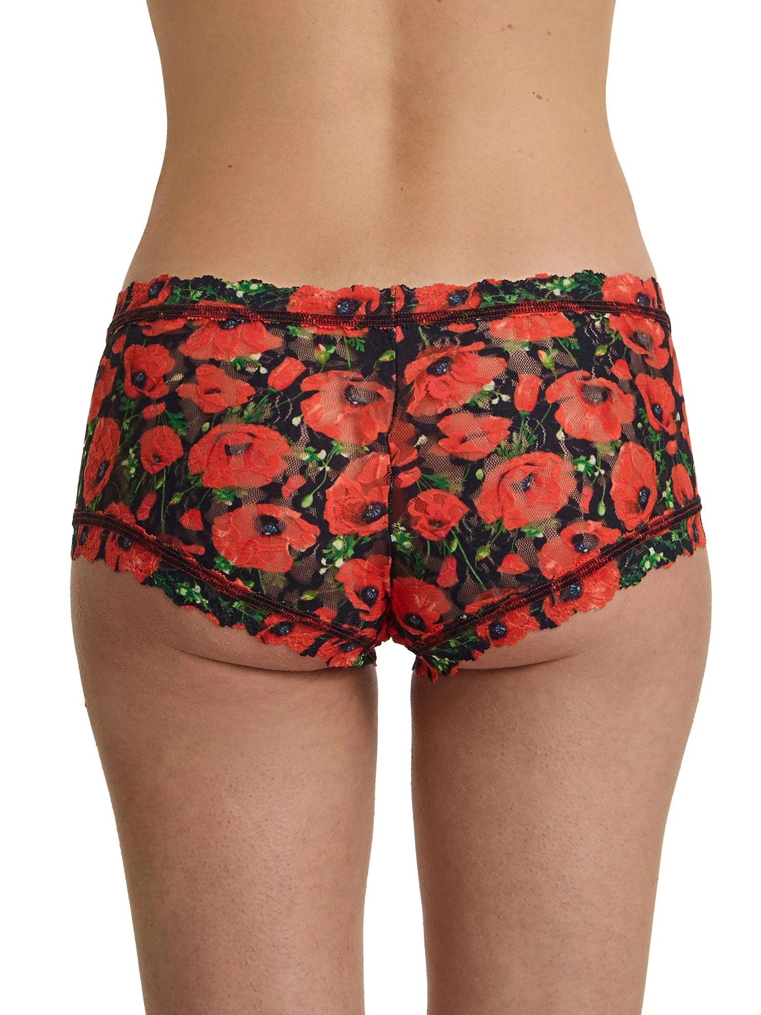 Printed Signature Lace® Boyshort Poppy Holiday - Red/Black Sale - Image 2