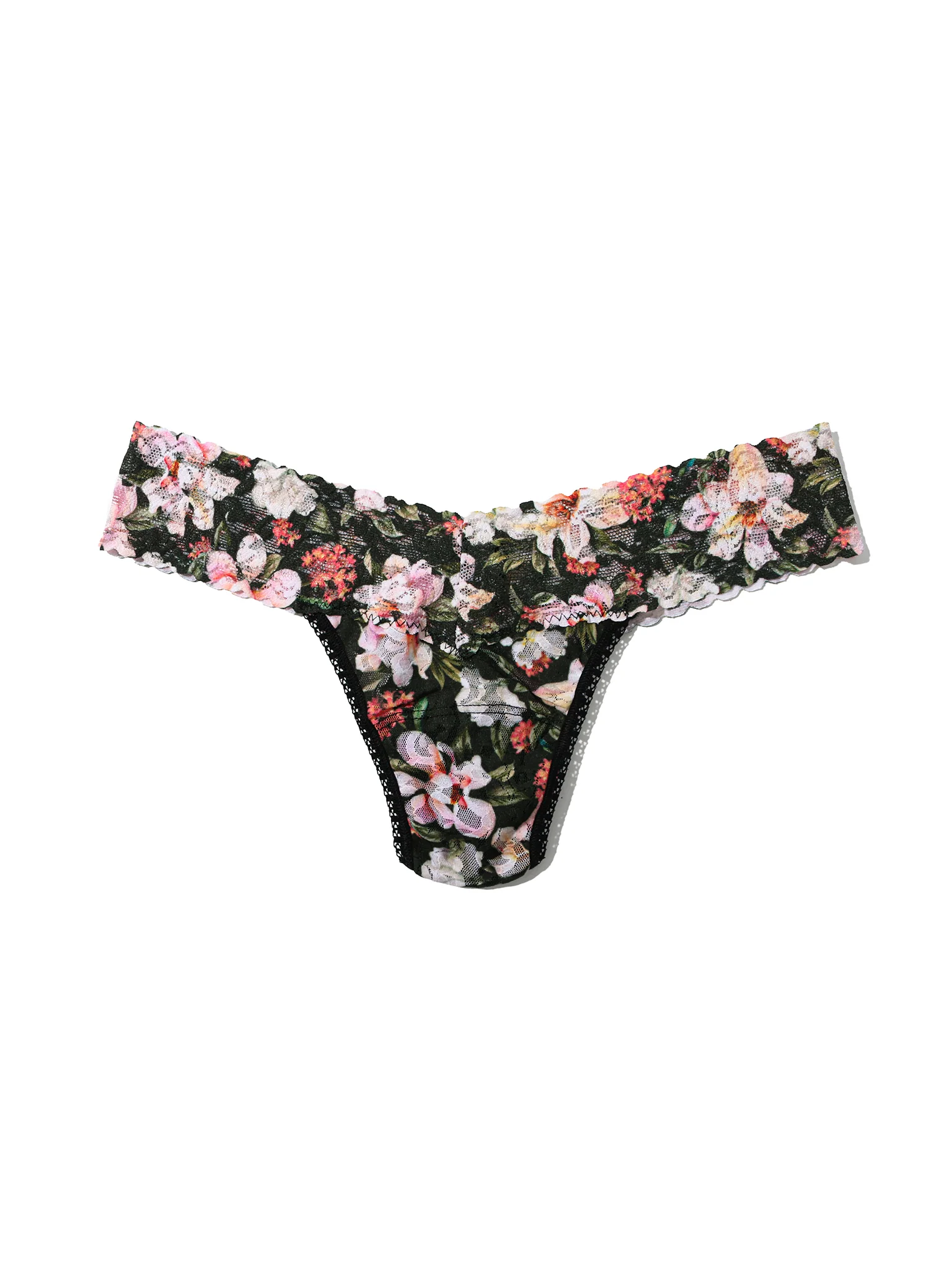 Printed Signature Lace® Low Rise Thong Dark Room Blooms Sale - Image 4