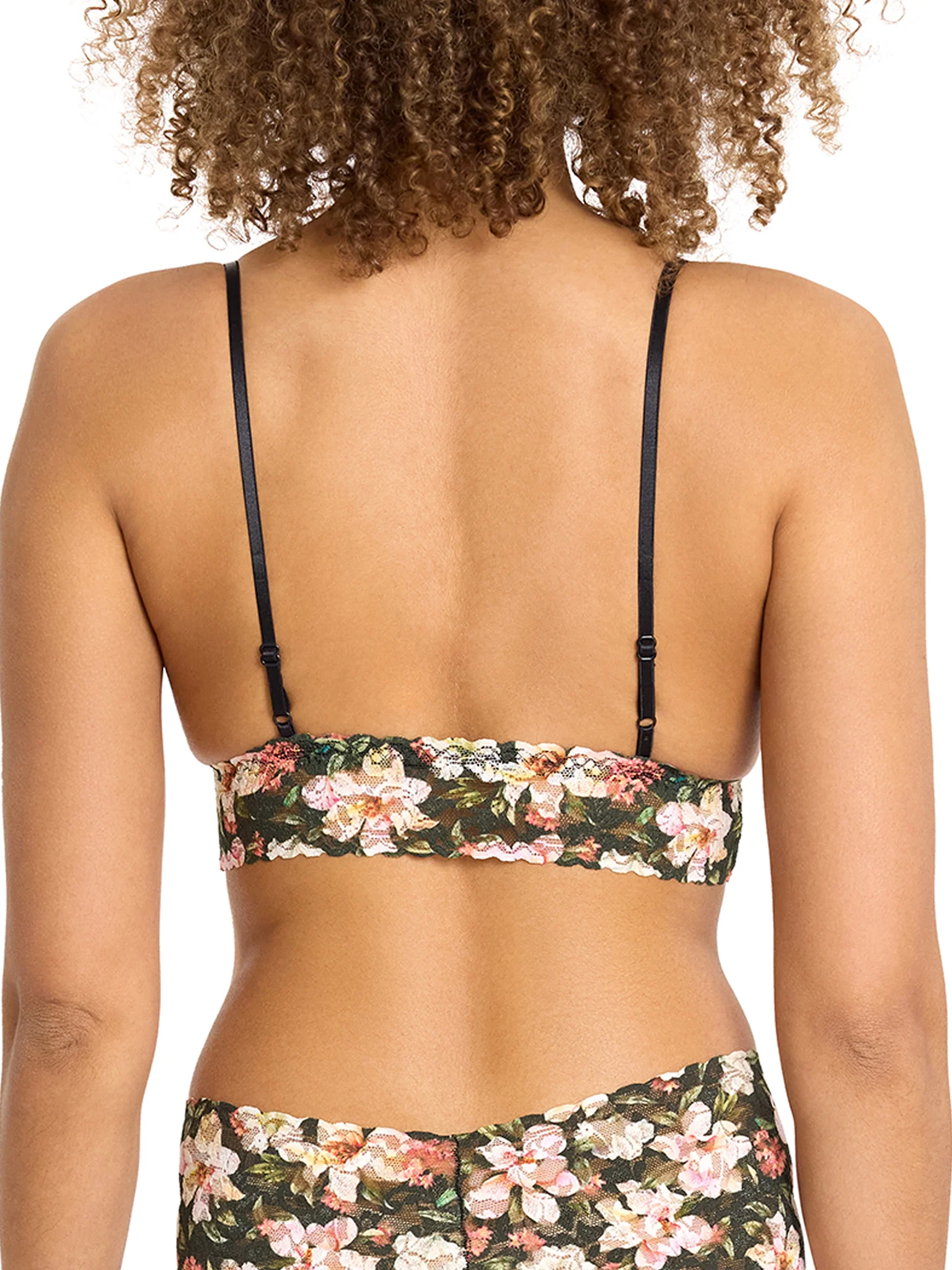 Printed Signature Lace® Padded Triangle Bralette Dark Room Blooms Sale - Image 2