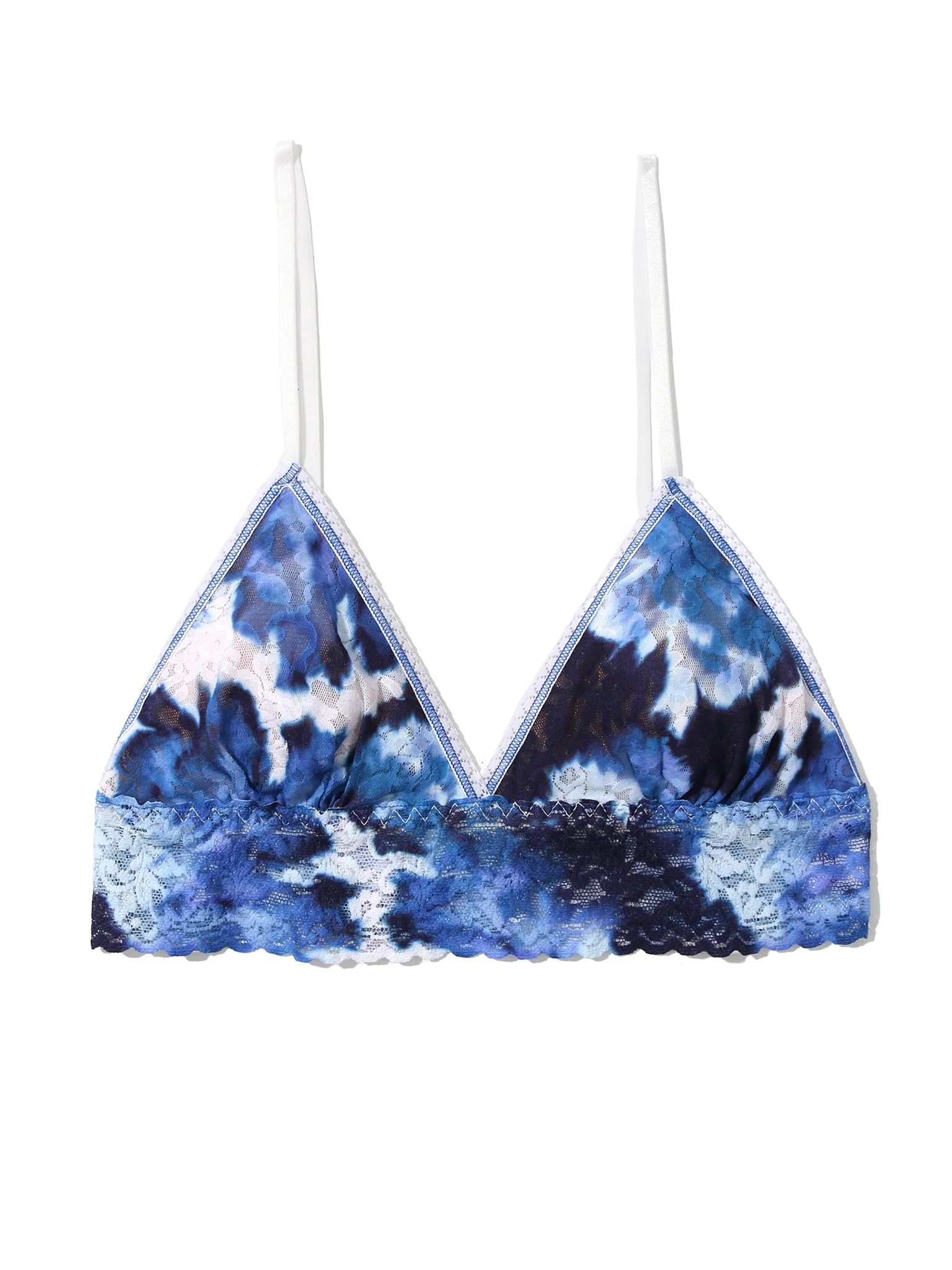 Printed Signature Lace® Padded Triangle Bralette Such A Blur Blue Sale - Image 4