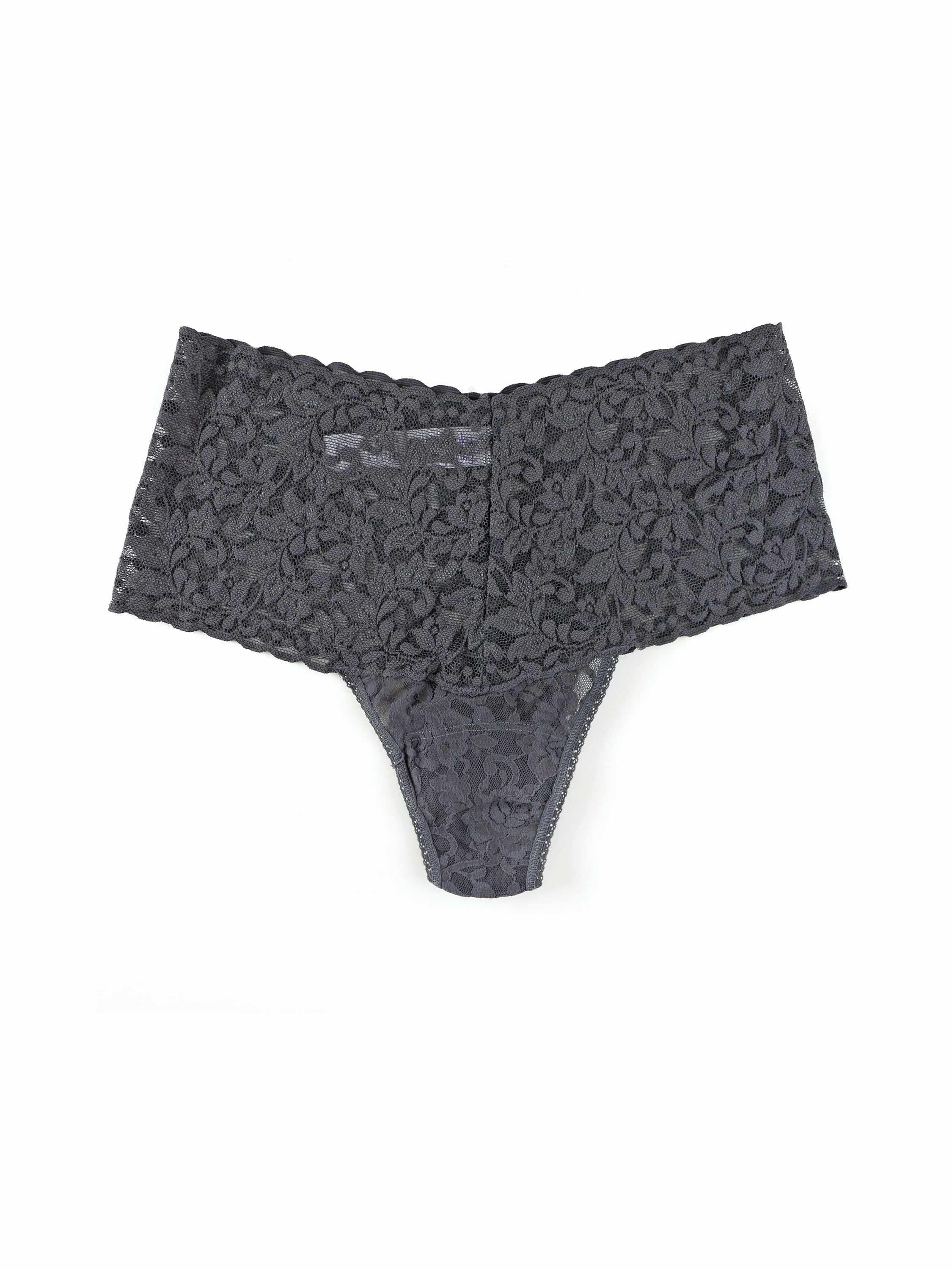 Retro Lace Thong Granite Grey - Image 2
