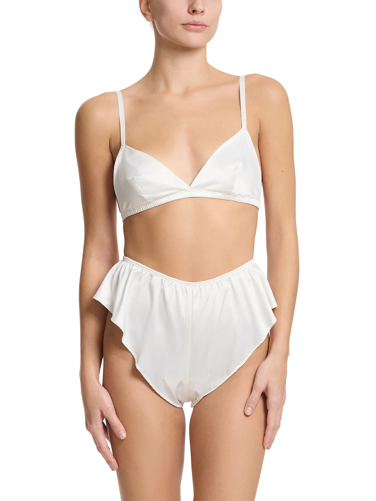 Satin Sleep Fashion Bralette Light Ivory Sale - Image 4