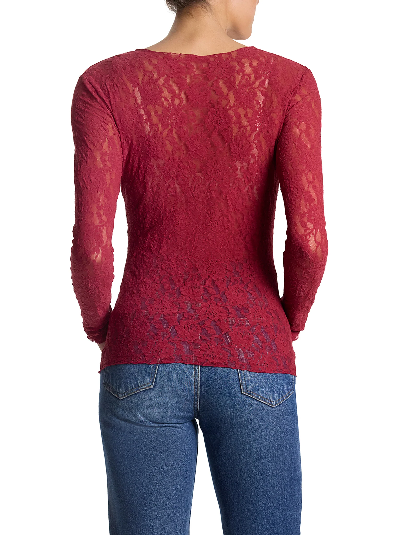 Signature Lace® Long Sleeve Top Wild Berries Red Sale - Image 4