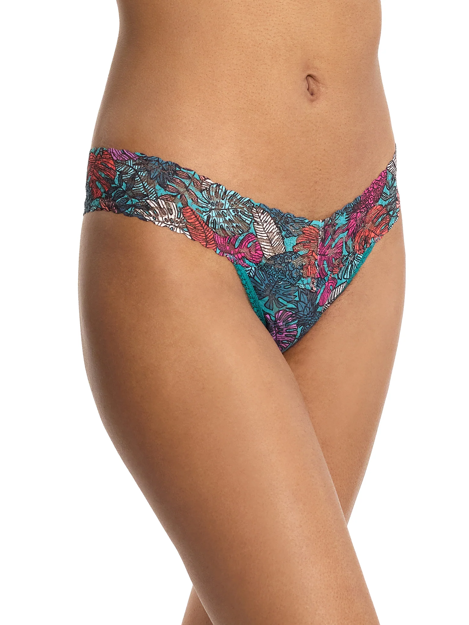Signature Lace® Low Rise Printed Thong And Saxx Drop Temp Cooling Cotton Boxer Brief Fruity Palm - Aqua Sale - Image 4