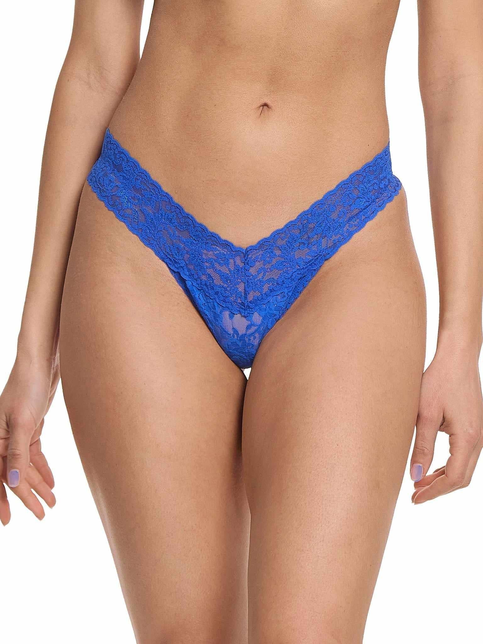 Signature Lace® Low® Rise Thong Across The Pond Blue