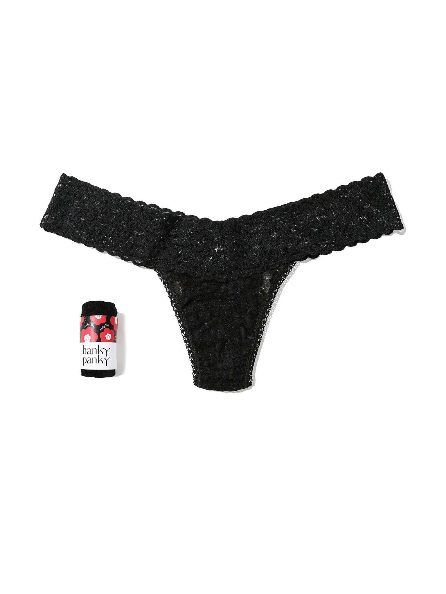 Signature Lace® Low Rise Thong Fortune Cookie Black Sale