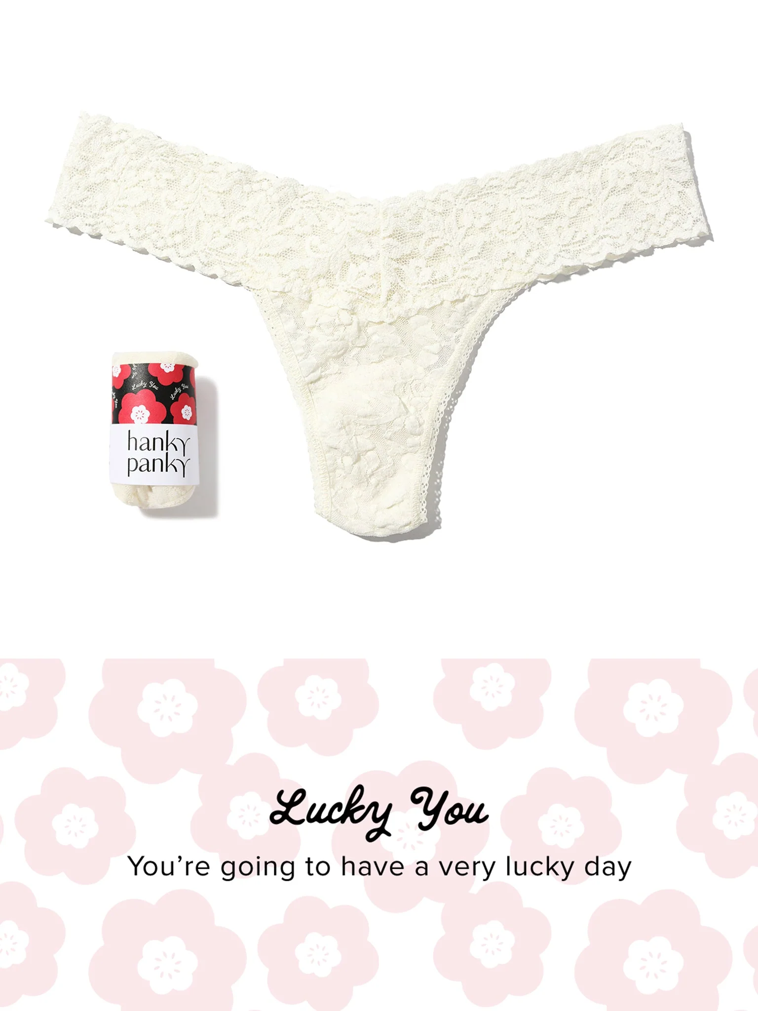 Signature Lace® Low Rise Thong Fortune Cookie Marshmallow Sale - Image 2