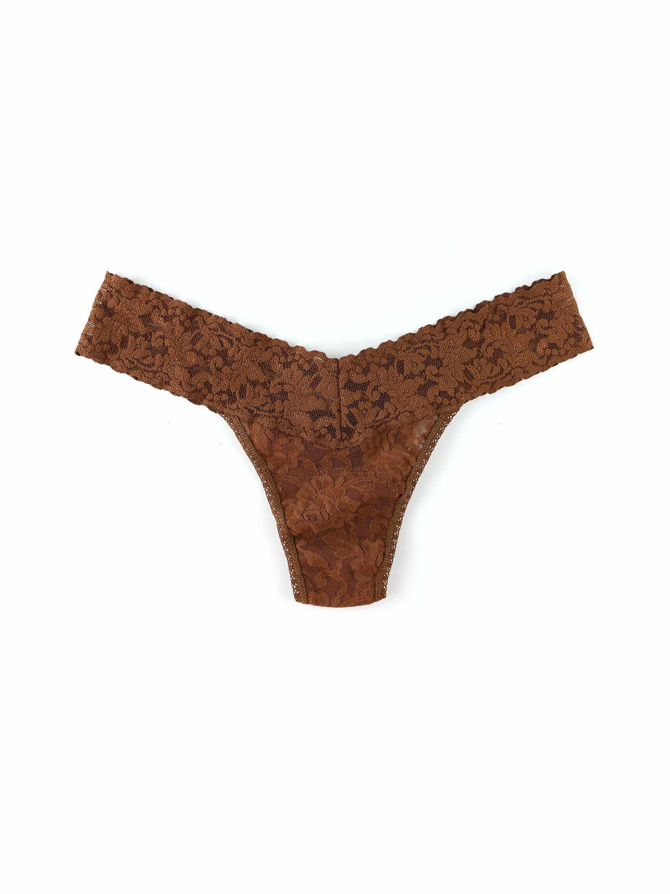 Signature Lace® Low Rise Thong Macchiato Brown - Image 3