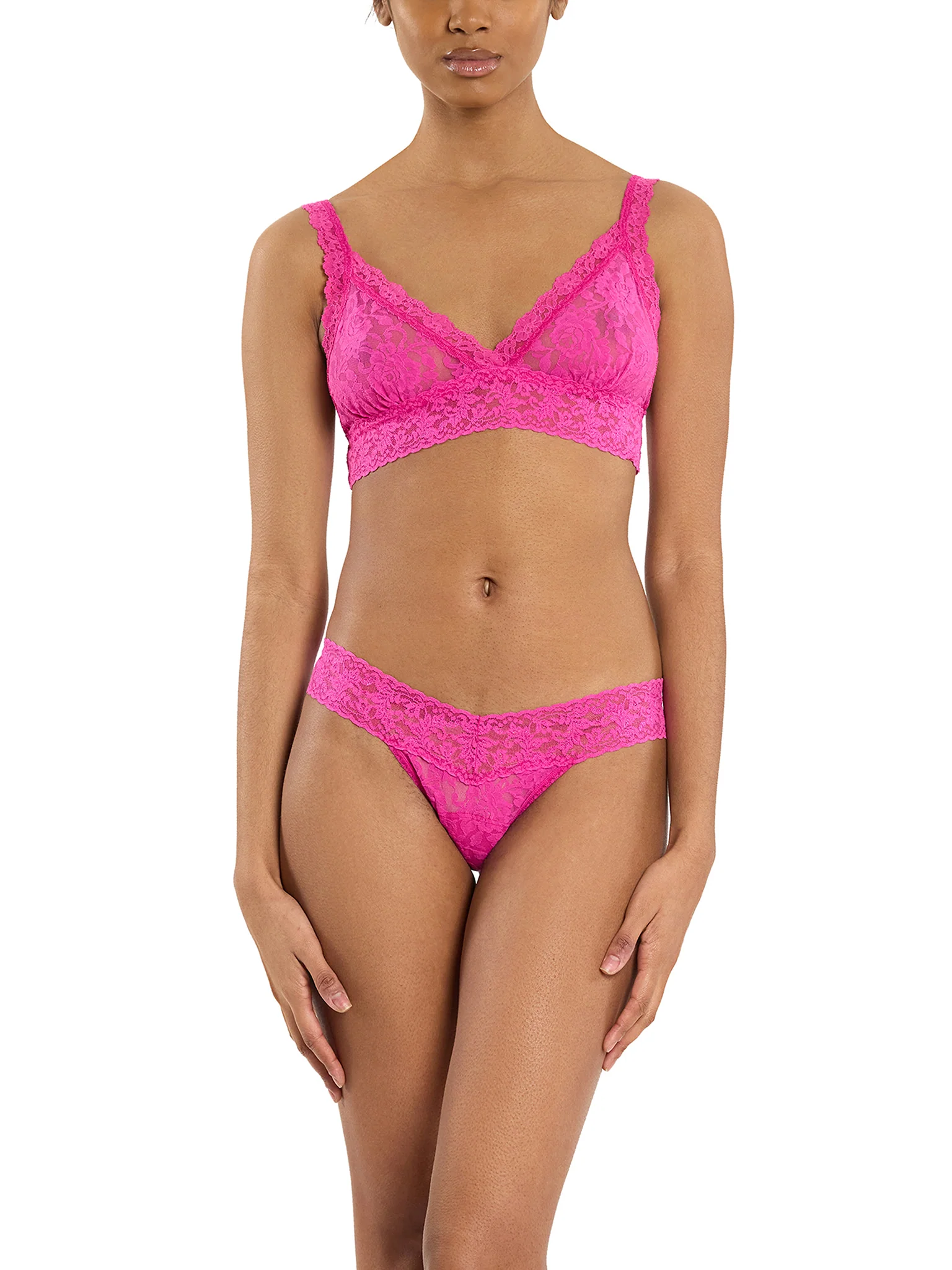 Signature Lace® Low Rise Thong Marmalade Pink - Image 3