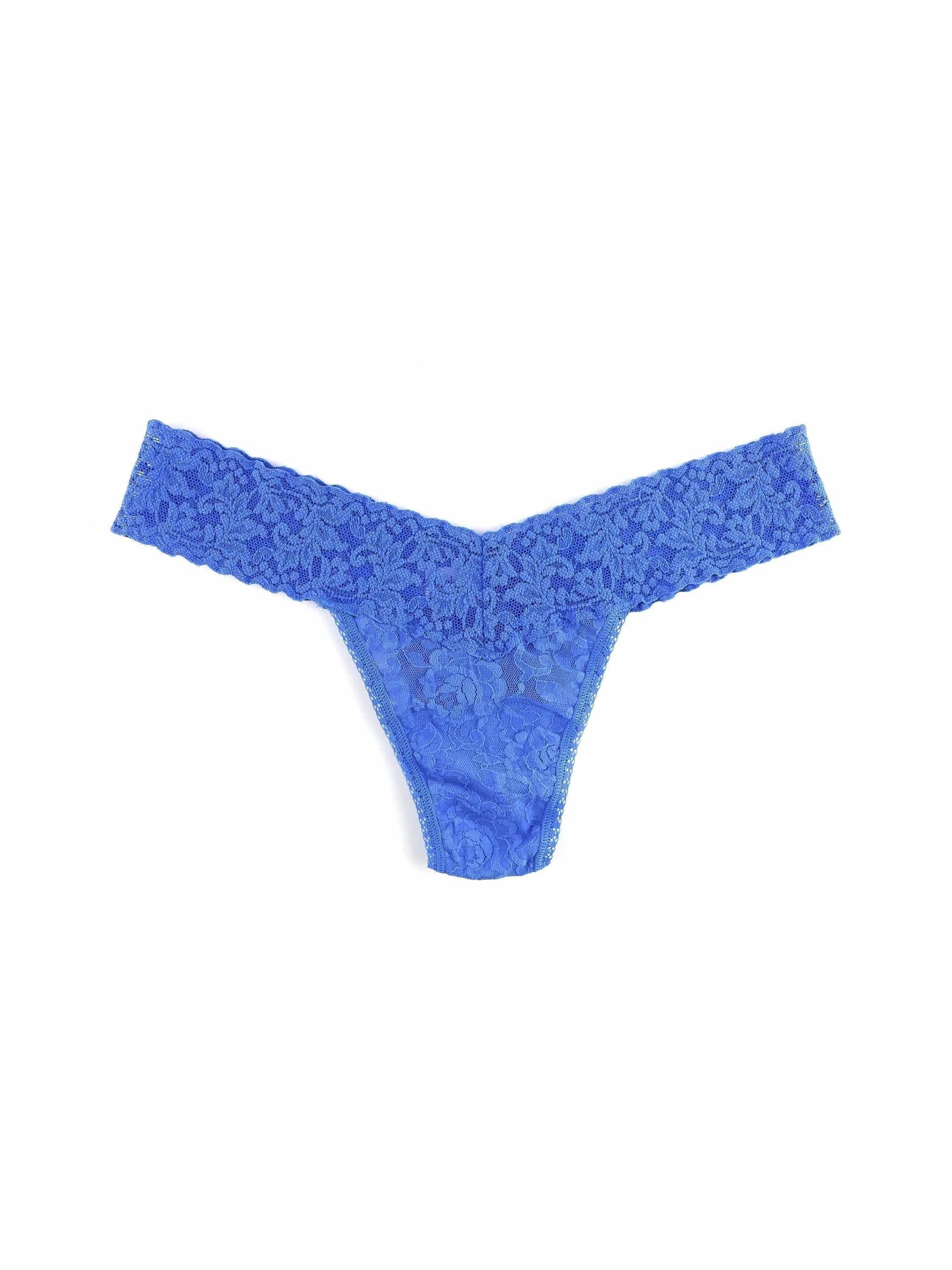 Signature Lace® Low Rise Thong Sea Blue - Image 3