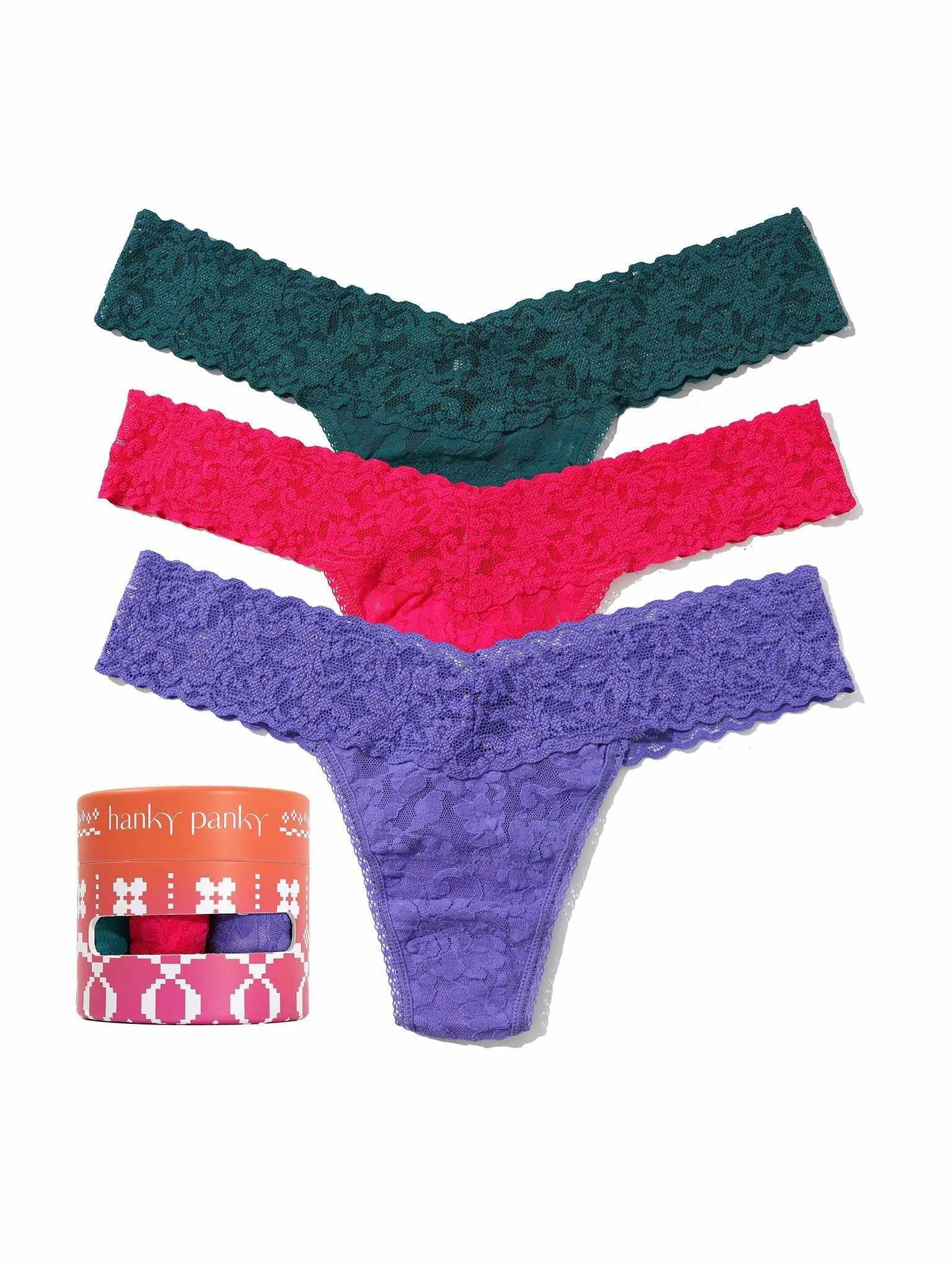 Holiday 3 Pack Signature Lace® Low Rise Thong Sale
