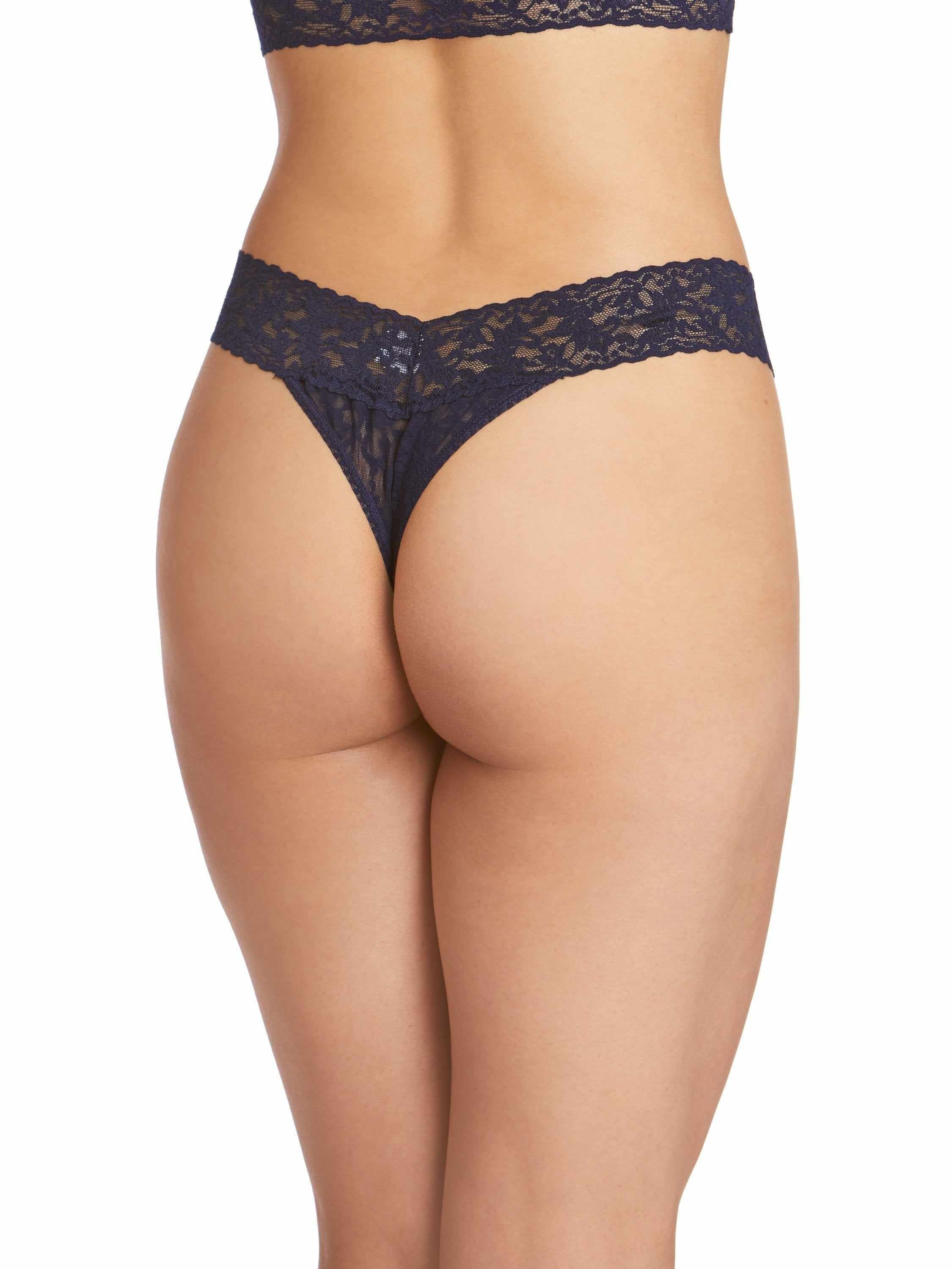 Signature Lace® Original Rise Thong Navy - Image 4