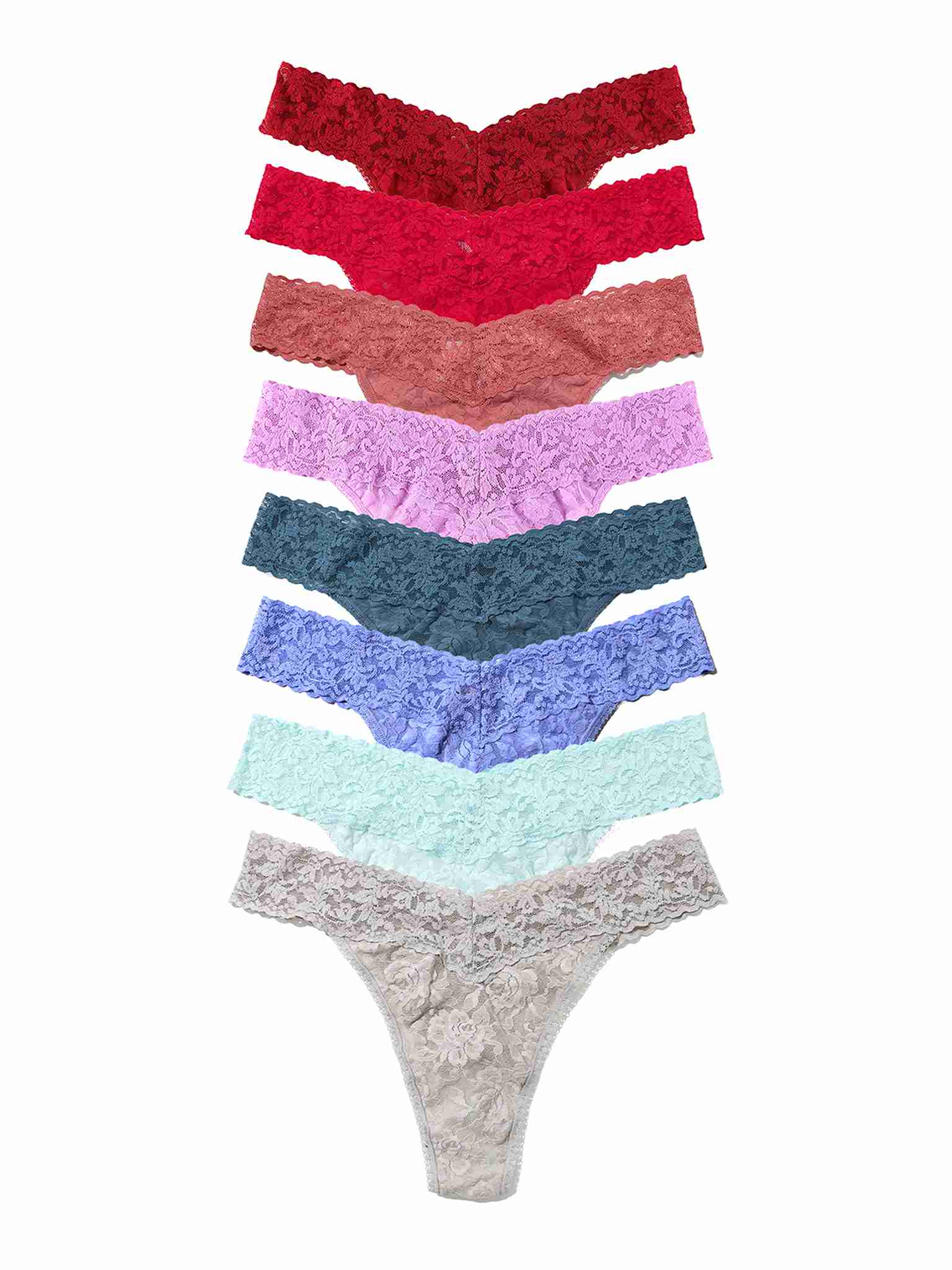8 Pack Signature Lace® Plus Sized Original Rise Thong Warm Neutrals Sale