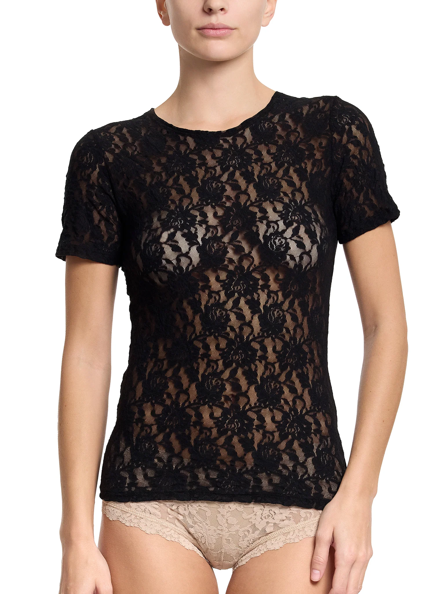 Signature Lace® Short Sleeve Top Black - Image 3