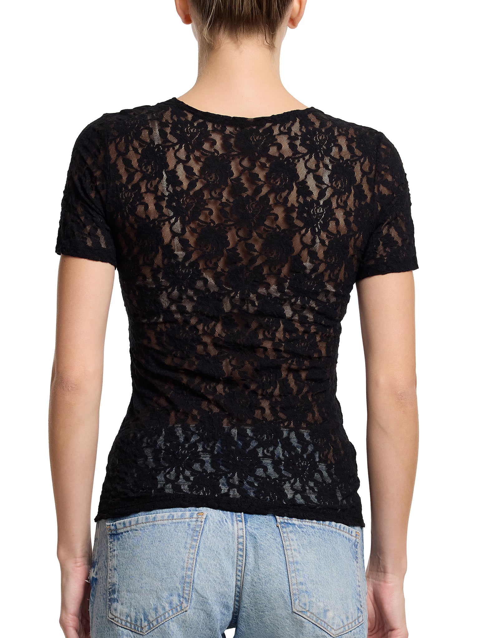 Signature Lace® Short Sleeve Top Black - Image 5