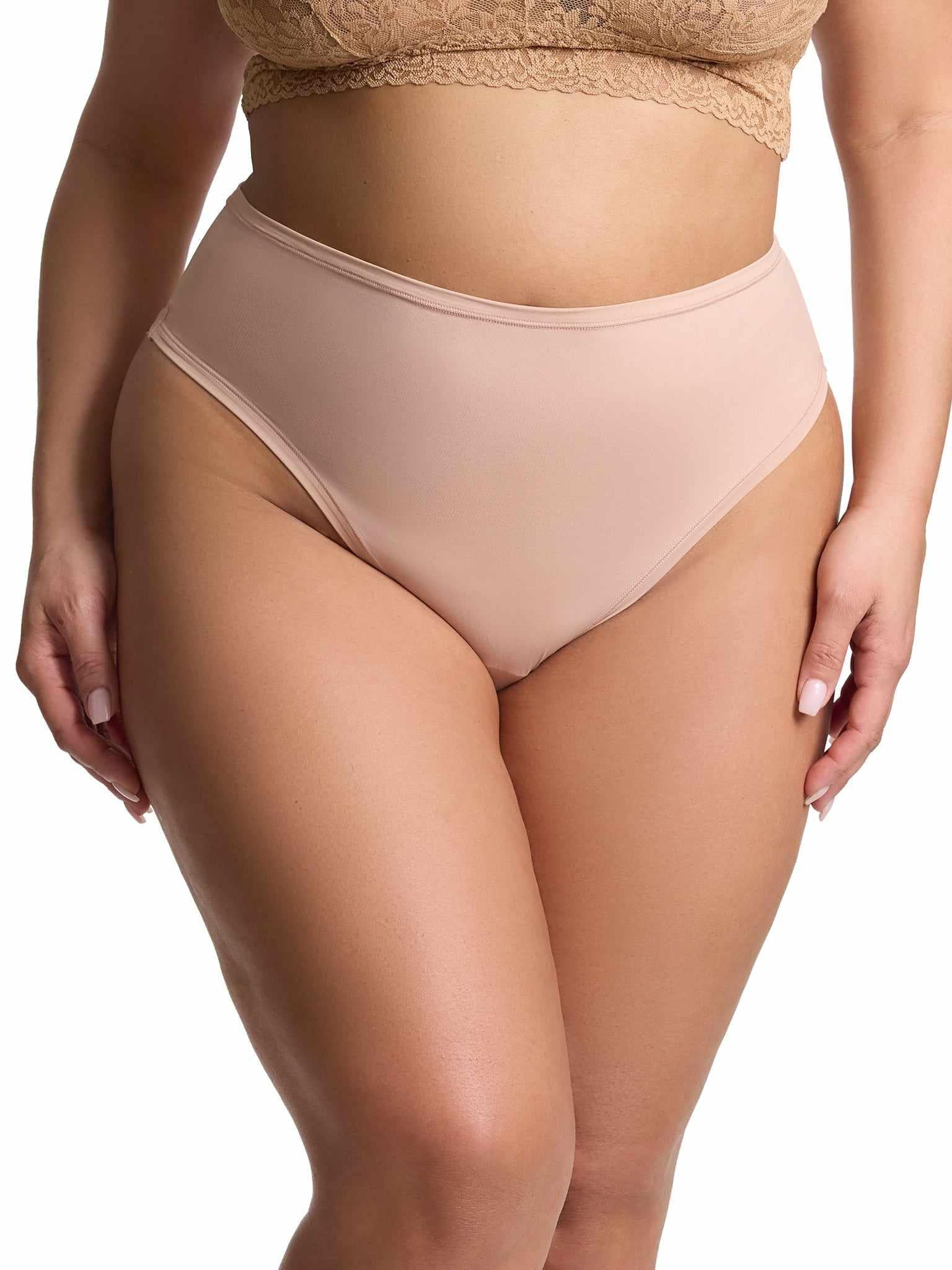 YourFit™ High Rise Thong Almond Milk Neutral Sale - Image 5